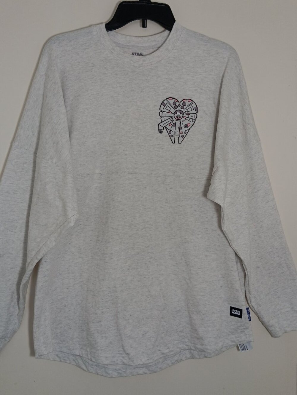 Disney star wars i know spirit jersey adult M gray millennium falcon long sleeve